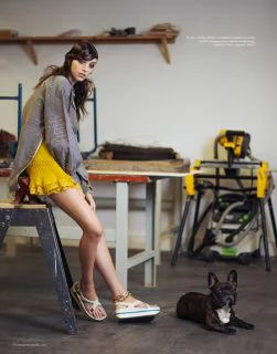 Larissa Marchiori in Color Blocking by Benjamin Kanarek for ELLE