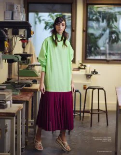 Larissa Marchiori in Color Blocking by Benjamin Kanarek for ELLE
