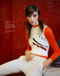 Larissa Marchiori in Color Blocking by Benjamin Kanarek for ELLE