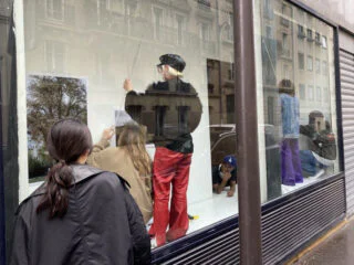 PCA Window Gallery Display being set up by students