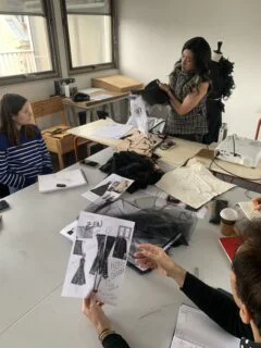 BFA Fashion Design student Kelly Hsieh presenting their design