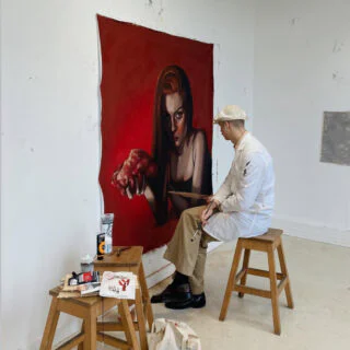 Oscar Billis, first year Foundation student at work