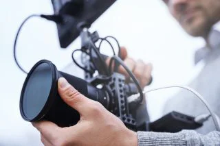 Videographer with a modern camera rig